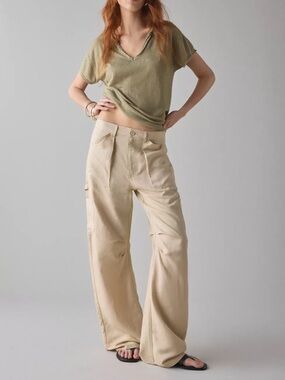 Lioness Miami Vice Linen-Cotton Blend Oversized Cargo Pant